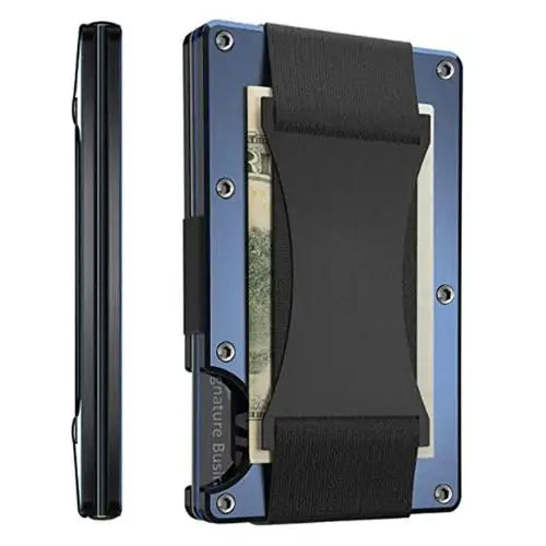 Forged Carbon Fiber Minimalist Slim Smart Wallets for Men Cashback Credit Card Holder Luxury Aluminium Wallet Rfid Money Clip