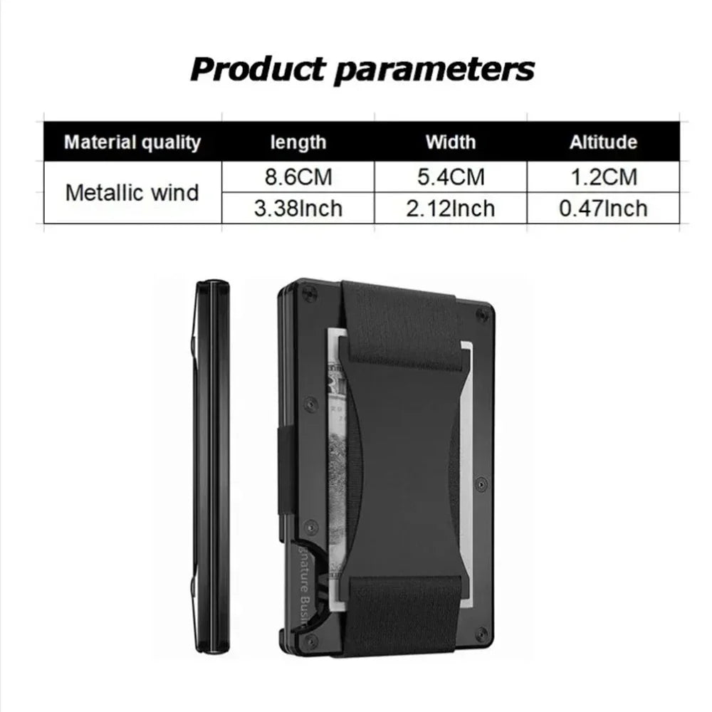 Forged Carbon Fiber Minimalist Slim Smart Wallets for Men Cashback Credit Card Holder Luxury Aluminium Wallet Rfid Money Clip