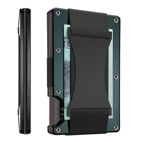 Forged Carbon Fiber Minimalist Slim Smart Wallets for Men Cashback Credit Card Holder Luxury Aluminium Wallet Rfid Money Clip