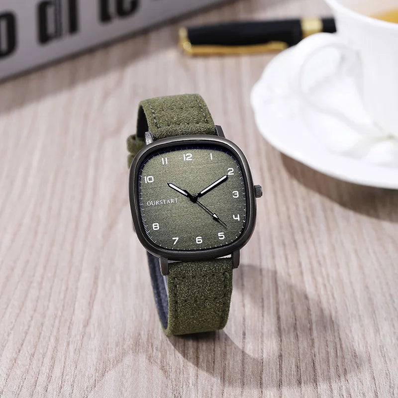 Vintage Square Dial Leather Belt Wristwatch Brand Quartz Watch Youth Student Watch Casual Fashion Men Women Gift Clock Wholesale