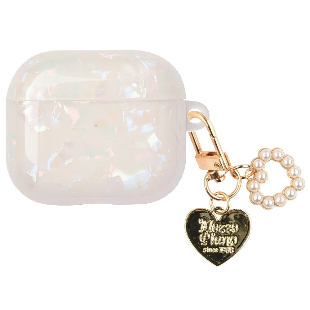 Dreamy Pearl Shell Soft Case For AirPods 4 3 2 1 Pro 2 2nd Cover Funda Wireless Headphone Coque Accessories Box With Keychain
