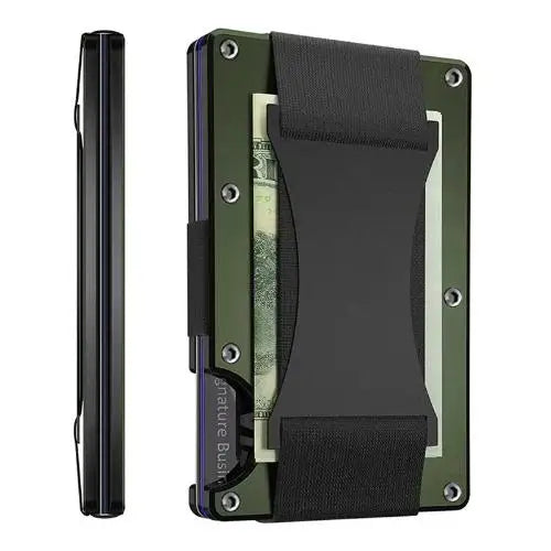 Forged Carbon Fiber Minimalist Slim Smart Wallets for Men Cashback Credit Card Holder Luxury Aluminium Wallet Rfid Money Clip