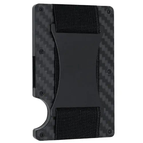 Forged Carbon Fiber Minimalist Slim Smart Wallets for Men Cashback Credit Card Holder Luxury Aluminium Wallet Rfid Money Clip