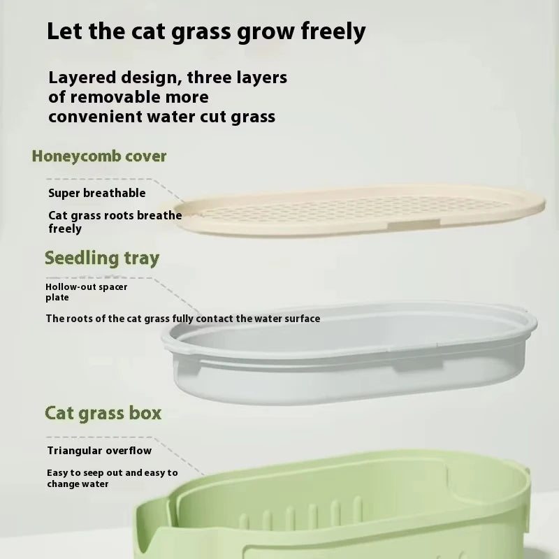 Organic Cat Grass Planter Kit With Wheat Seeds Hairball Relief Natural Digestive Aid Grow Your Own Cat Grass Bowl Set With Soil