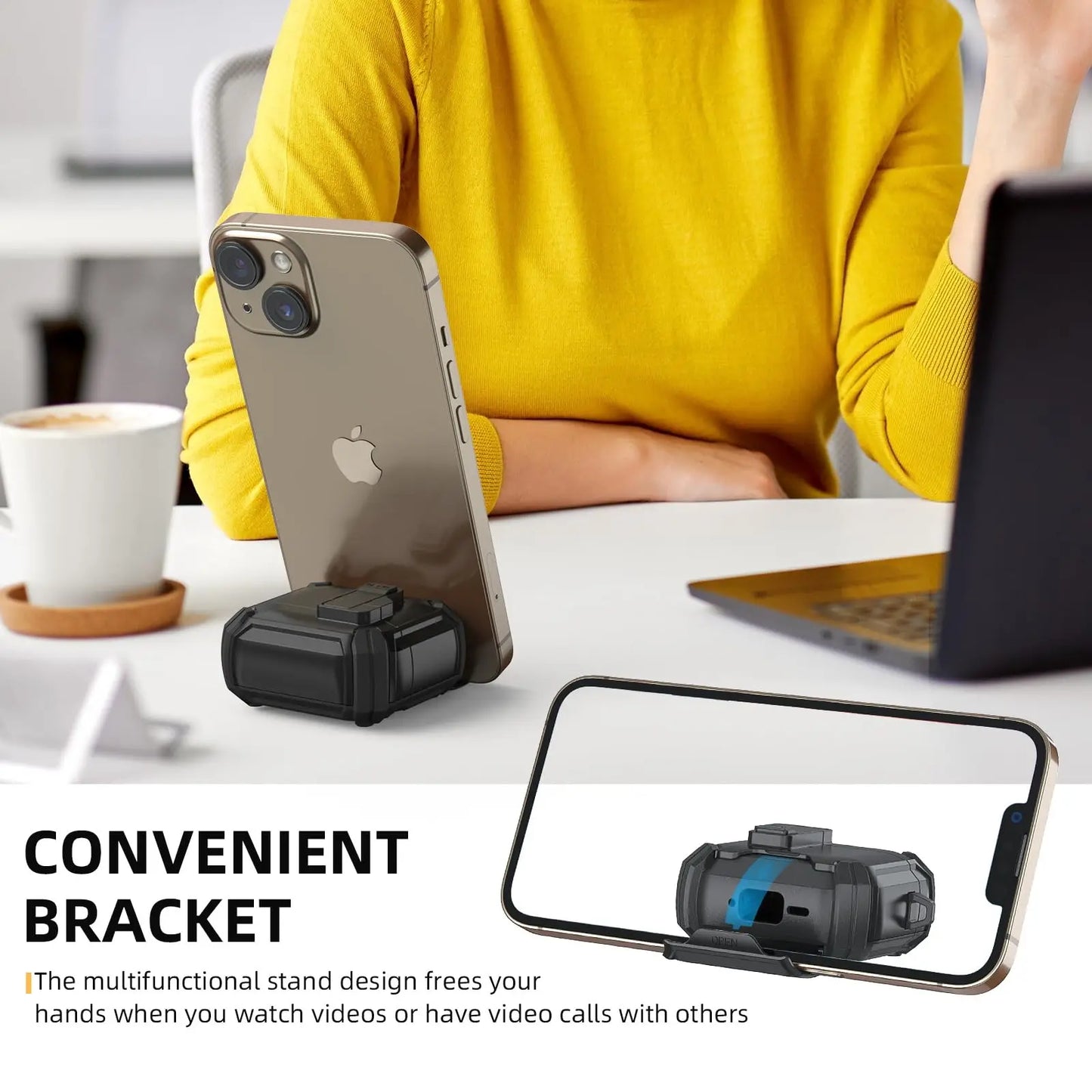 for AirPods 4 Case with Magsafe Magnetic Automatic Lock with Phone Stand Protective Cover with Cleaner kit Case for Airpods 4