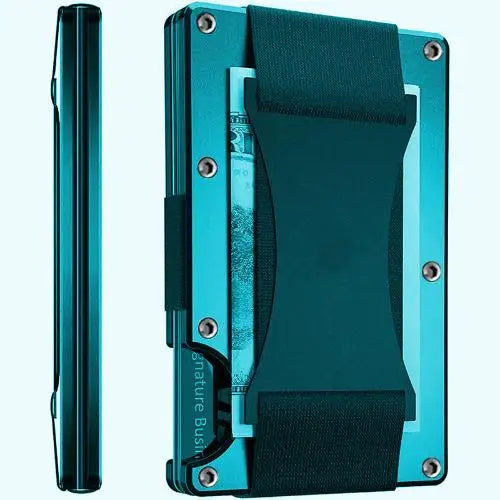Forged Carbon Fiber Minimalist Slim Smart Wallets for Men Cashback Credit Card Holder Luxury Aluminium Wallet Rfid Money Clip