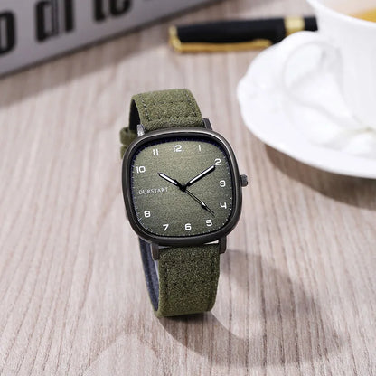 Vintage Square Dial Leather Belt Wristwatch Brand Quartz Watch Youth Student Watch Casual Fashion Men Women Gift Clock Wholesale