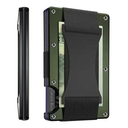 Forged Carbon Fiber Minimalist Slim Smart Wallets for Men Cashback Credit Card Holder Luxury Aluminium Wallet Rfid Money Clip